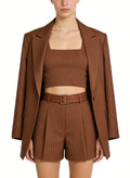Women's High-waist Soft Pleated Tailored Shorts