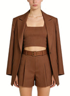 Women's High-waist Soft Pleated Tailored Shorts