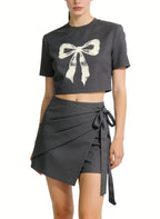 Women's Wrap-front High-waist Soft Mini Shorts