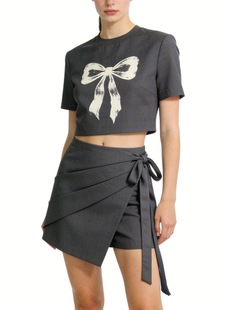 Women's Wrap-front High-waist Soft Mini Shorts