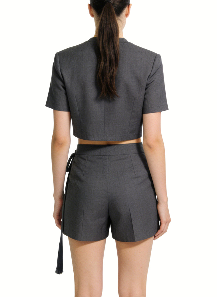 Women's Wrap-front High-waist Soft Mini Shorts