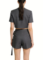 Women's Wrap-front High-waist Soft Mini Shorts