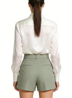 Women's High-waist Pleated Casual Tailored Shorts