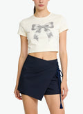 Women's Wrap-front High-waist Mini Shorts