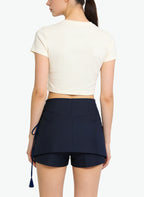 Women's Wrap-front High-waist Mini Shorts