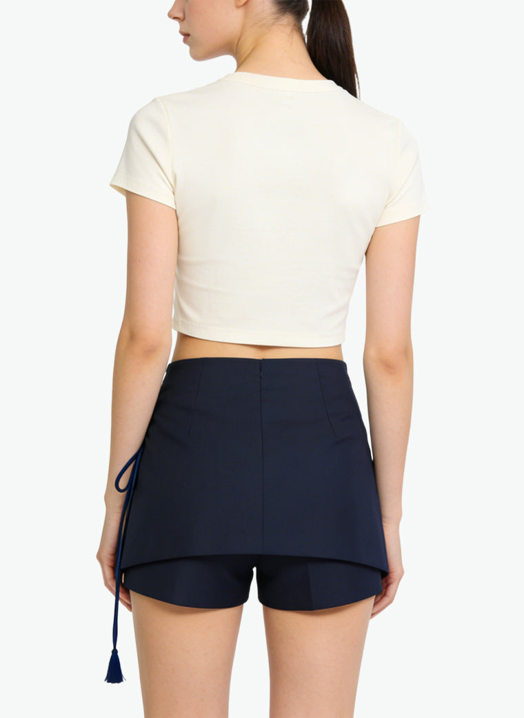 Women's Wrap-front High-waist Mini Shorts