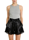Women's Satin High-waist Flared Shorts