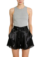 Women's Satin High-waist Flared Shorts