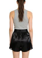 Women's Satin High-waist Flared Shorts