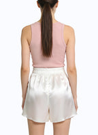 Women's Bow-detail High-waist Satin Shorts
