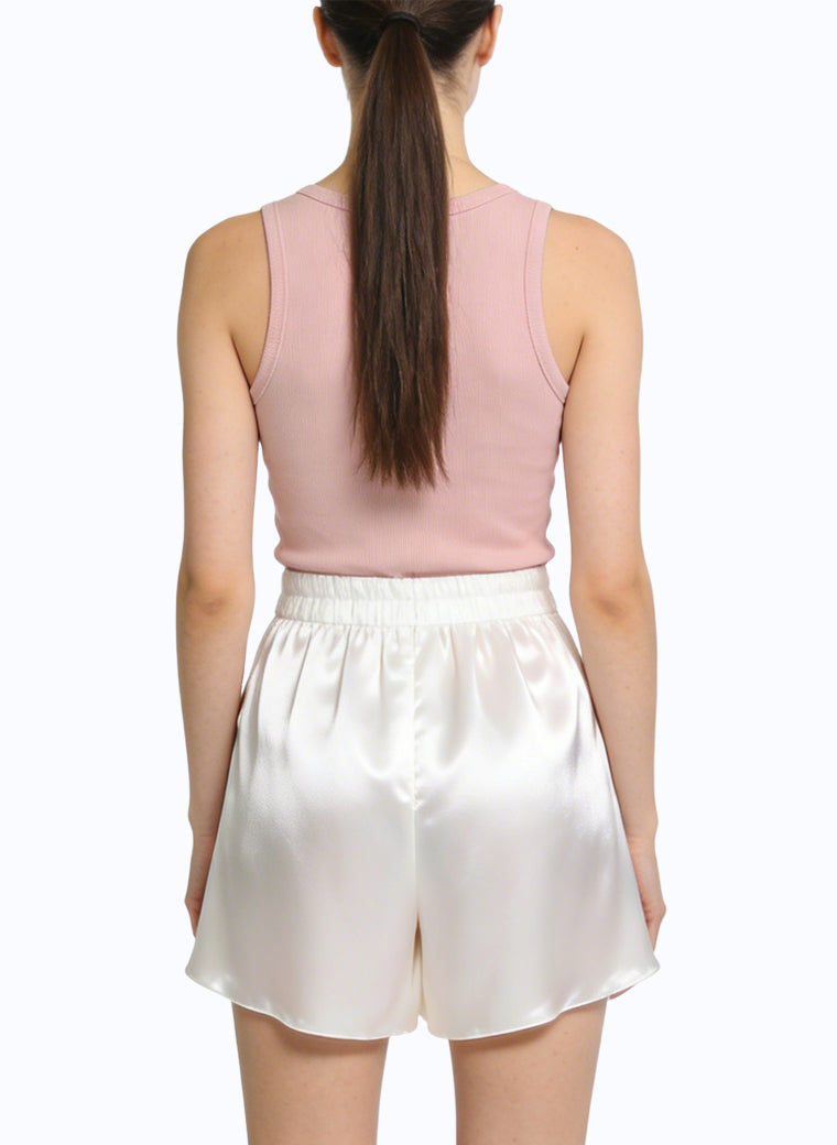 Women's Bow-detail High-waist Satin Shorts