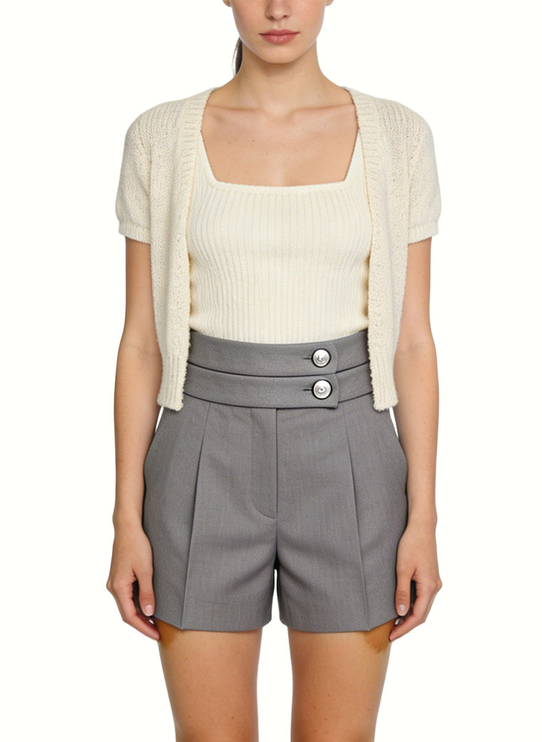 Women's High-waist Pleated Tailored Shorts