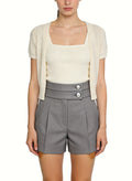 Women's High-waist Pleated Tailored Shorts