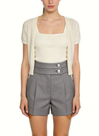 Women's High-waist Pleated Tailored Shorts