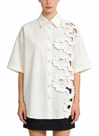 Women's Floral Applique Short Sleeve Top