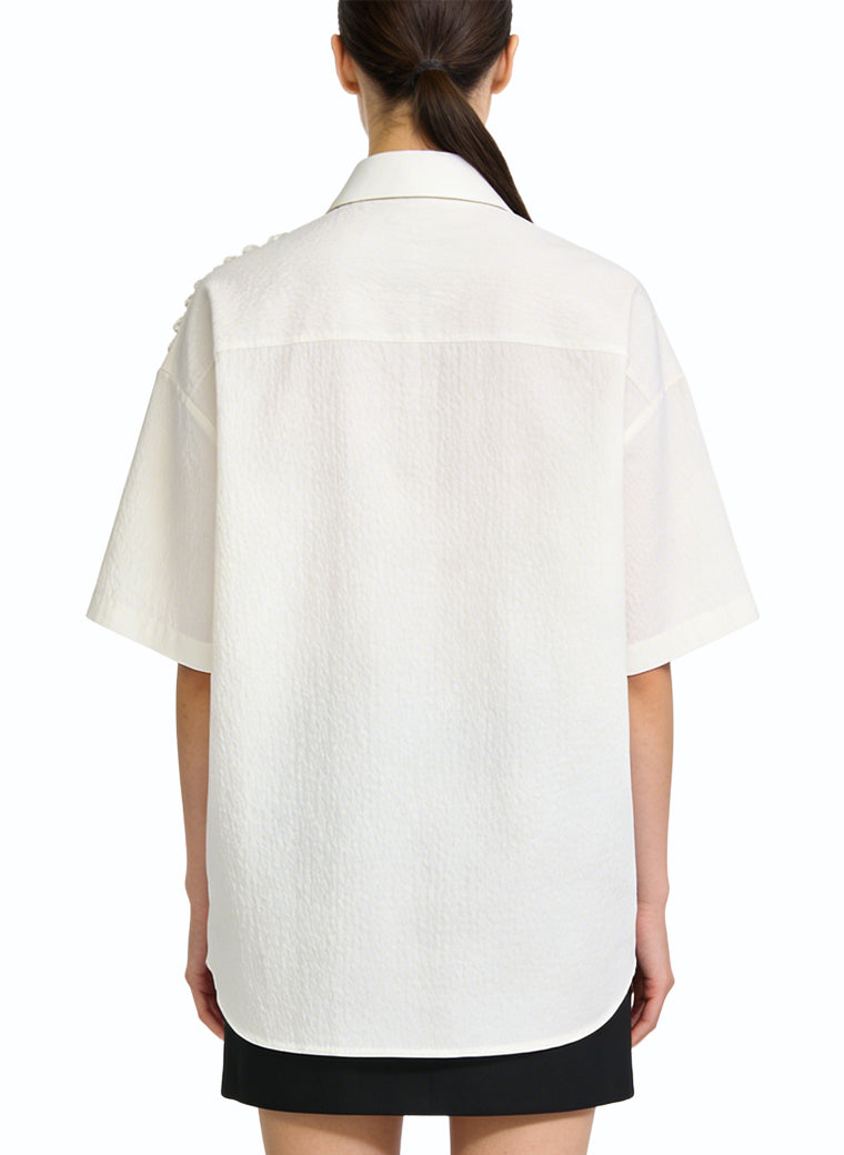 Women's Floral Applique Short Sleeve Top
