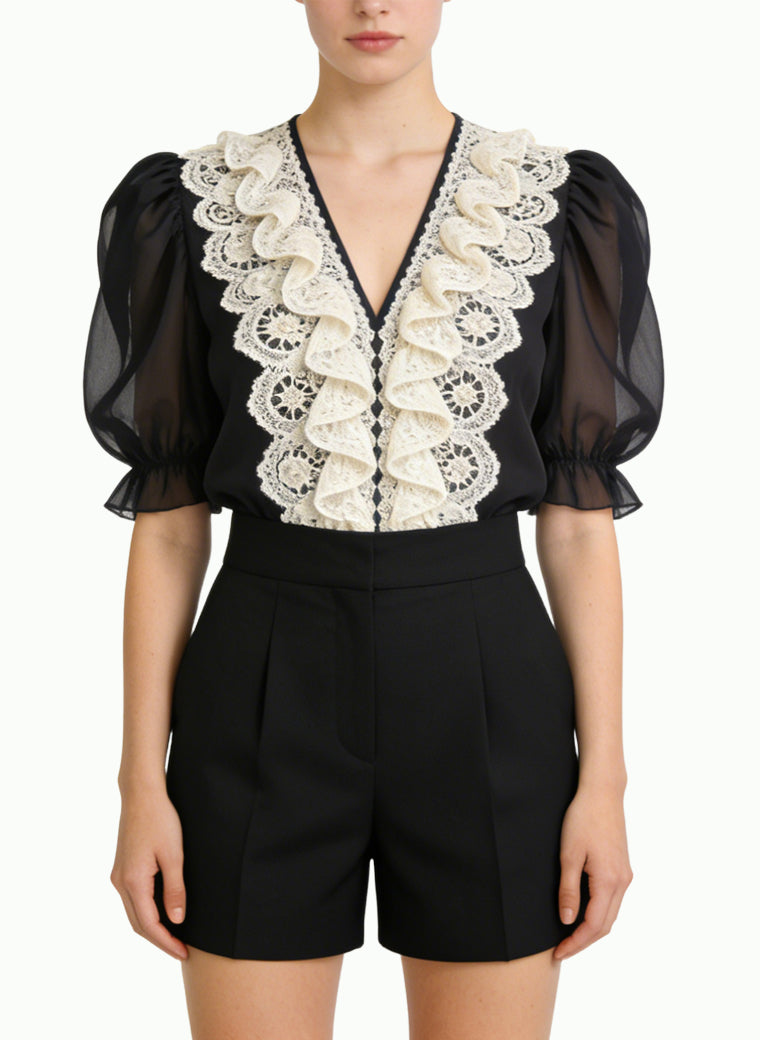 Women's Puff-sleeve Short Sleeve Top