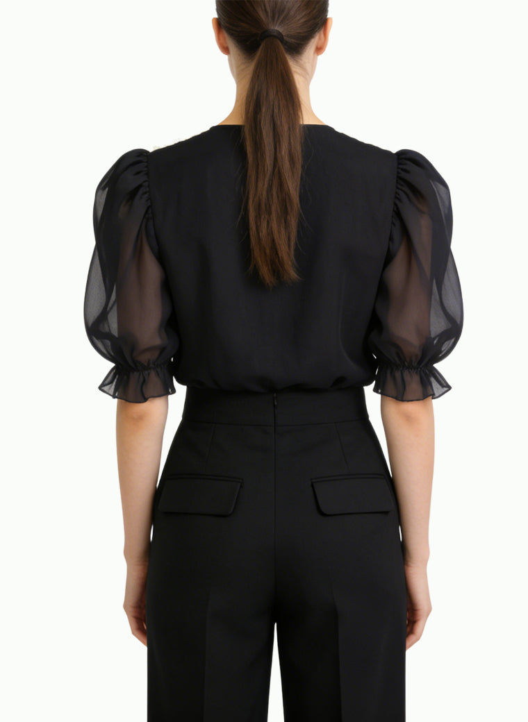 Women's Puff-sleeve Short Sleeve Top