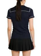 Women's Ribbed Fitted Short Sleeve Top