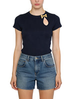 Women's Crew-neck Cropped Short Sleeve Top