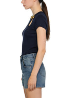 Women's Crew-neck Cropped Short Sleeve Top