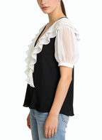 Women's Stylish V-neck Short Sleeve Top