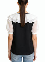 Women's Stylish V-neck Short Sleeve Top