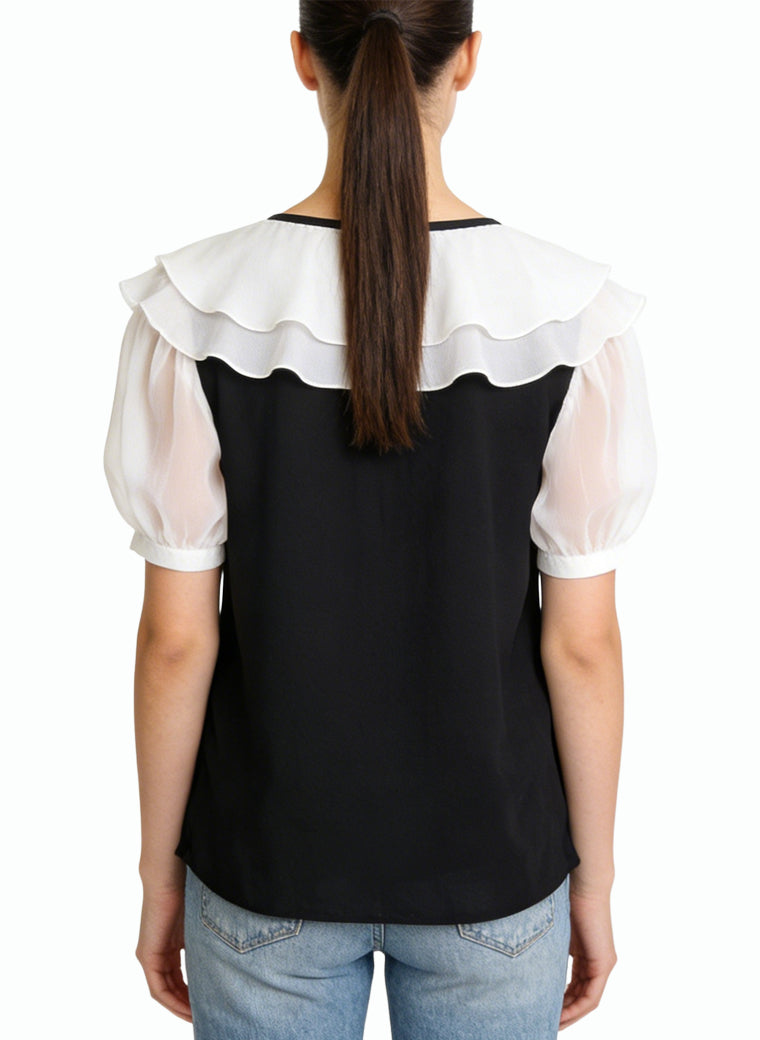 Women's Stylish V-neck Short Sleeve Top