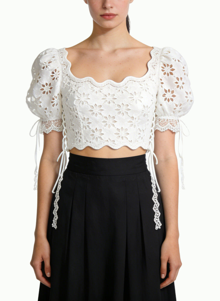 Women's Elegant Square-neck Short Sleeve Top