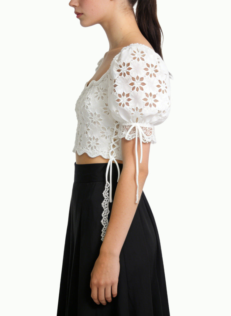 Women's Elegant Square-neck Short Sleeve Top
