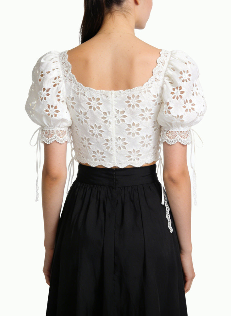 Women's Elegant Square-neck Short Sleeve Top