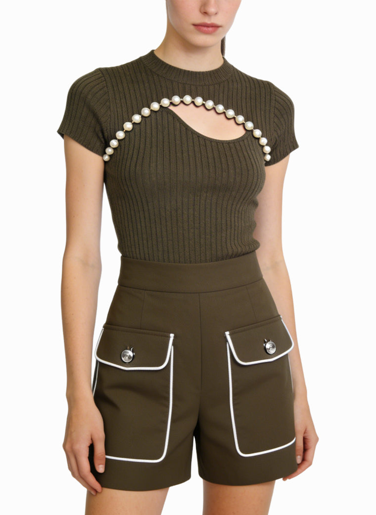 Women's Cut-out Detail Stylish Top