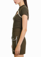 Women's Cut-out Detail Stylish Top