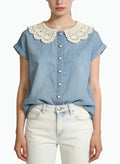 Women's Retro Button-down Short Sleeve Top