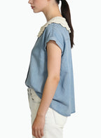 Women's Retro Button-down Short Sleeve Top