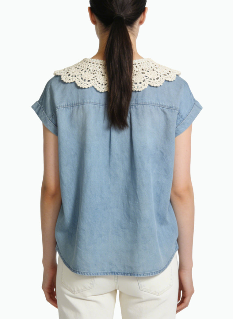 Women's Retro Button-down Short Sleeve Top