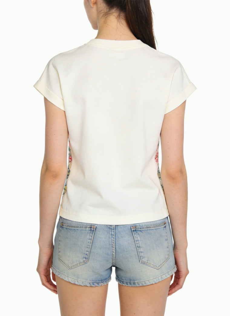 Women's Graphic-print Cropped Short Sleeve Top