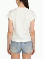 Women's Graphic-print Cropped Short Sleeve Top