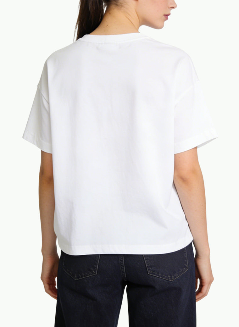 Women's Heart-print Cropped Short Sleeve Top