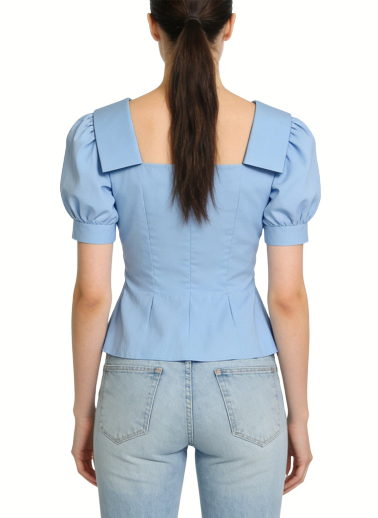 Women's Square-neck Casual Short Sleeve Top