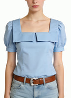 Women's Stylish Square-neck Short Sleeve Top