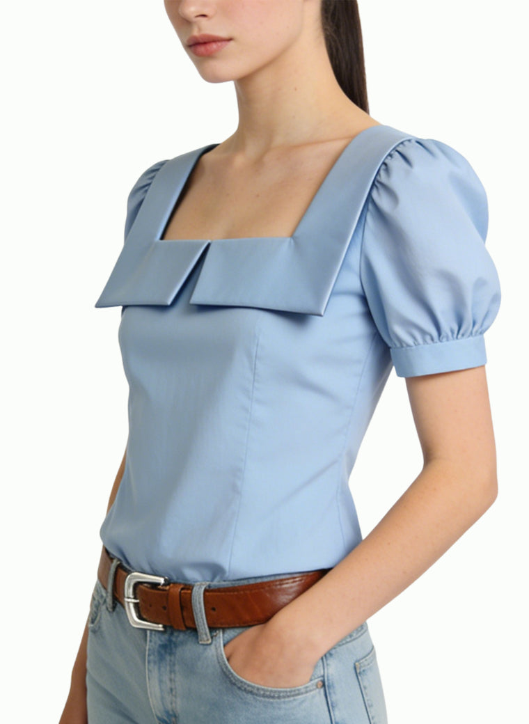 Women's Stylish Square-neck Short Sleeve Top