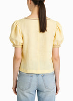 Women's Square-neck Puff-sleeve Short Sleeve Top