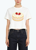 Women's Graphic-print Crew-neck Short Sleeve Top