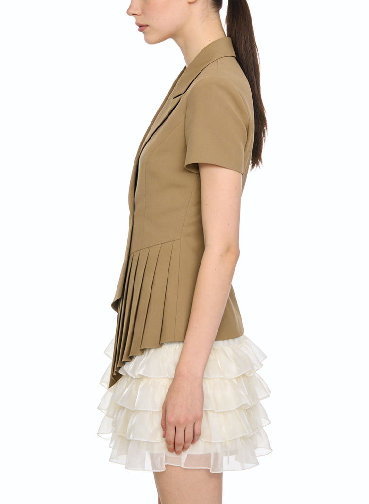 Women's Asymmetrical Hem Printed Short Sleeve Top