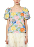 Women's Floral-print Crew-neck Short Sleeve Top