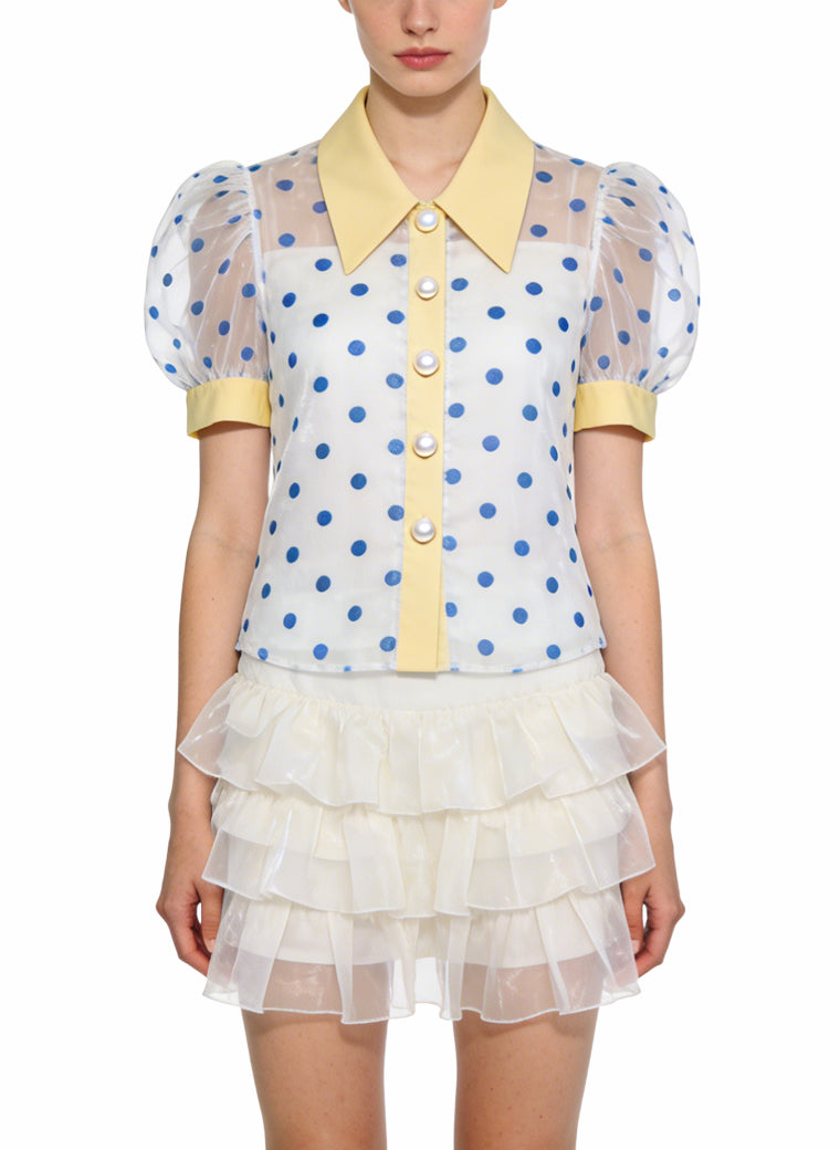 Women's Sheer Casual Stylish Short Sleeve Top