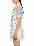 Women's Sheer Casual Stylish Short Sleeve Top