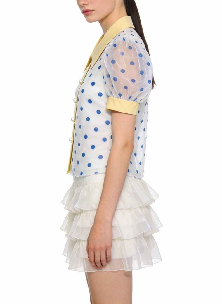 Women's Sheer Casual Stylish Short Sleeve Top