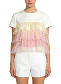 Women's Layered Ruffled Hem Short Sleeve Top